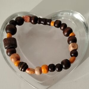 Fashion Jewelry Brown and Orange Beaded Bracelet